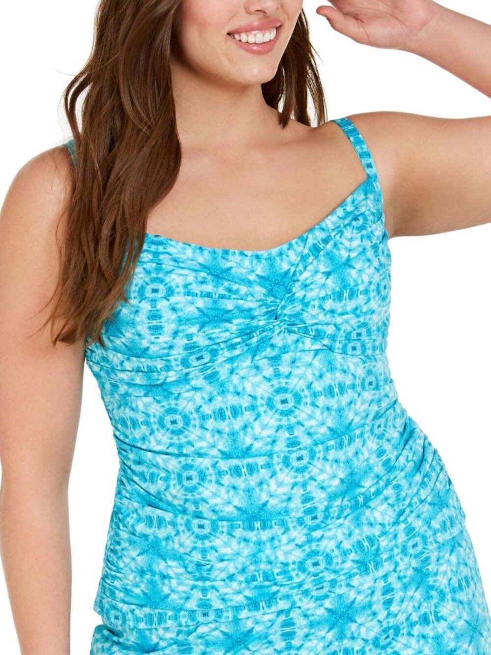 Bleu Rod Beattie Womens Printed Underwire Tankini Swim Top